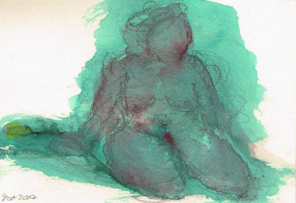 Watercolour Aquarell Malerei Frau Nackt Akt Woman Nude act Erotische