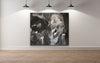 Acrylmalerei abstrakt Black painting MixedMedia Collage Expressionism