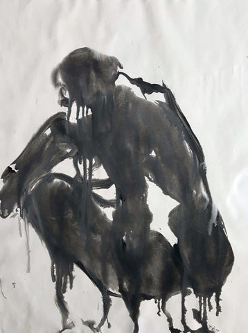 Acrylmalerei Painting Frau Nackt Woman Nude Akt Abstrakt