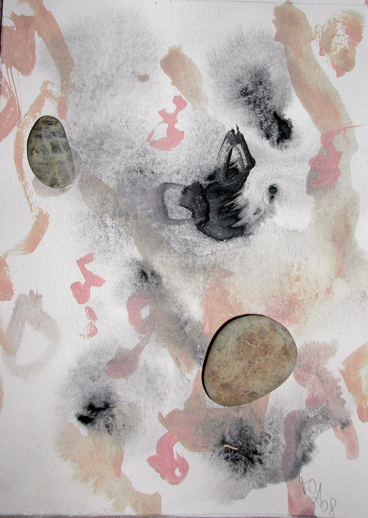Painting Acrylmalerei FineArt Collage Stone Abstrakt Mixed Media
